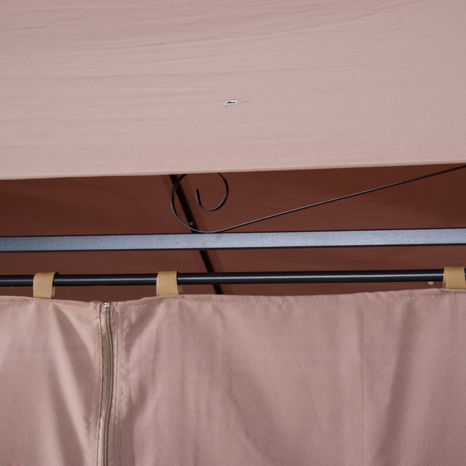 Outsunny 10' X 13' Patio Gazebo, Outdoor Gazebo Canopy Shelter With Curtains, Vented Roof, Steel Frame For Garden, Lawn, Backyard And Deck, Khaki Khaki Steel