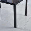 Dining Table With Metal Leg And Glass,Modern Space Saving Kitchen Table For Living Room,Black Glass Table,120X70X75Cm,Dining Table,Kitchen Table,Coffee Table Black Glass Metal