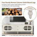 68.9'' Modern Tv Stand For Tvs Up To 75 Inches, Entertainment Center Media Console With Fluted Glass Doors, Five Solid Wood Legs For Living Room Antique White 70 79 Inches Mdf