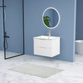 24 Inch Floating Bathroom Vanity With Ceramic Sink, Modern Bath Storage Cabinet Vanity With Drawers Wall Mounted Combo Set For Bathroom, White White Mdf