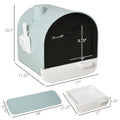 Pawhut Cat Litter Box With Lid, Covered Litter Box For Indoor Cats With Tray, Scoop, Filter, 17