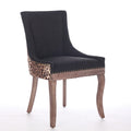 Ultra Side Dining Chair, Thickened Fabric Chairs With Neutrally Toned Solid Wood Legs, Bronze Nail Head, Set Of 2,Leopard Print Leopard Modern Dining Chairs Rubberwood Set Of 2 Foam Fabric