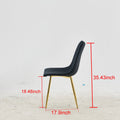 Golden Leg And Black Seat Chair,Set Of 4,Dining Chair,Coffee Chair Gold Black Metal