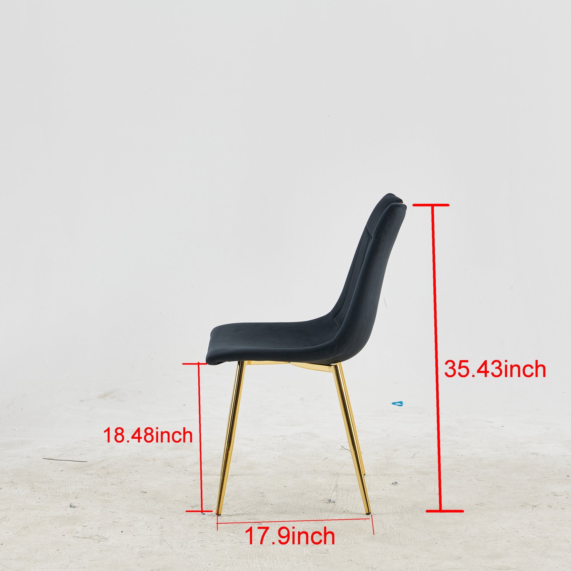 Golden Leg And Black Seat Chair,Set Of 4,Dining Chair,Coffee Chair Gold Black Metal