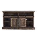 Media Console Table With Storage Cabinet, Mid Century Style Entertainment Tv Table, Multipurpose Sliding Door Tv Cabinet Large Storage Space, 58.11