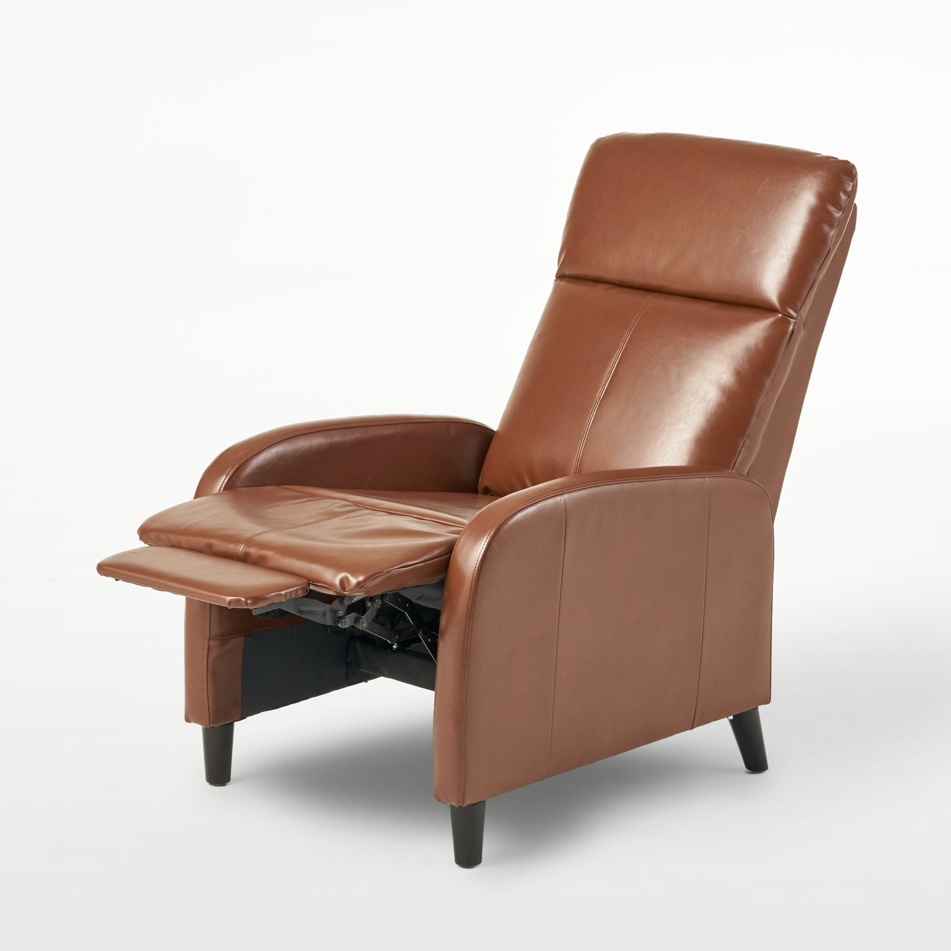 33.5" Wide Faux Leather Push Back Standard Recliner Hazelnut Faux Leather