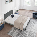 Twin Size Upholstered Platform Bed Frame With Modern Button Tufted Linen Fabric Headboard, No Box Spring Needed, Wood Slat Support, Easy Assembly, Drak Grey Twin Dark Gray Linen