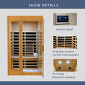 Hemlock Two Person Far Infrared Roof Embedded Indoor Sauna Room Natural Wood Metal & Wood