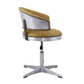 Turmeric And Chrome Adjustable Swivel Tufted Stool Yellow Primary Living Space Leather