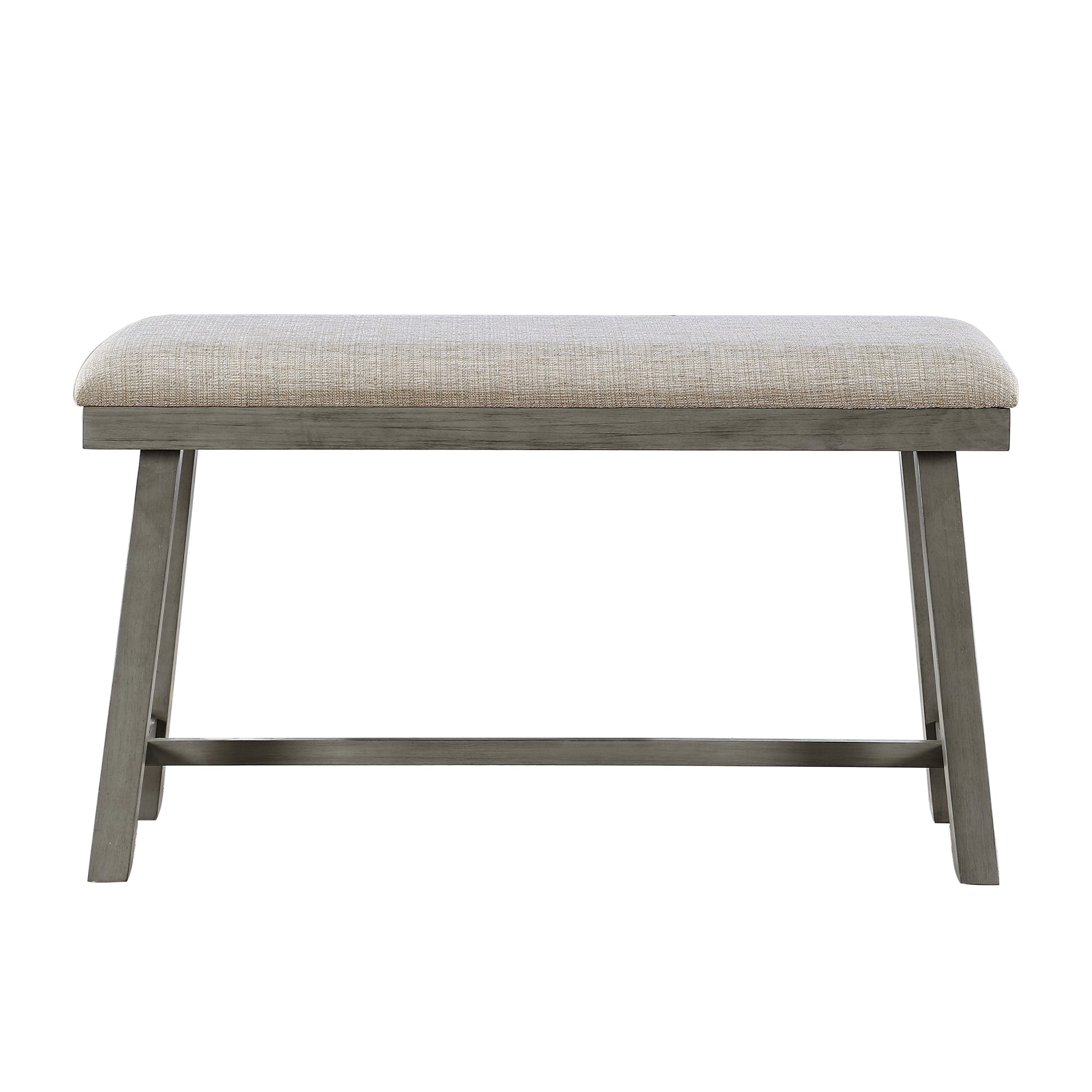 4Pc Counter Height Dining Set Light Gray Finish Counter Height Table With Bench 2X Stools Foam Cushioned Seats Kitchen Dining Breakfast Furniture Wood Light Gray Seats 4 Dining Room 54 Inches