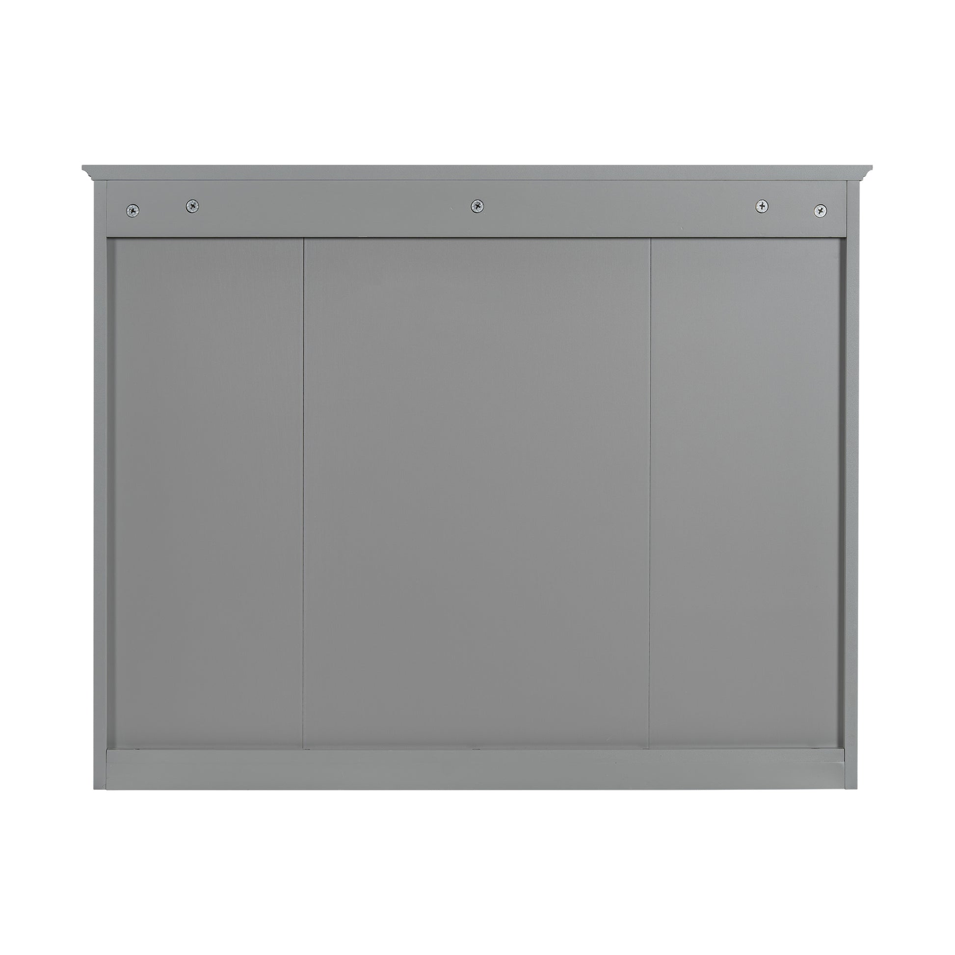 35'' X 27.5'' Medicine Cabinet, Wall Mounted Bathroom Storage Cabinet, Modern Bathroom Wall Cabinet With Mirror, Mirror Cabinet With 6 Open Shelves Not Include Bathroom Vanity Grey 1 5 Mirror Included Bathroom Wall Mounted Mdf Painted