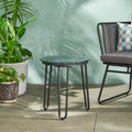 La Jolla Side Table Black Tempered Glass