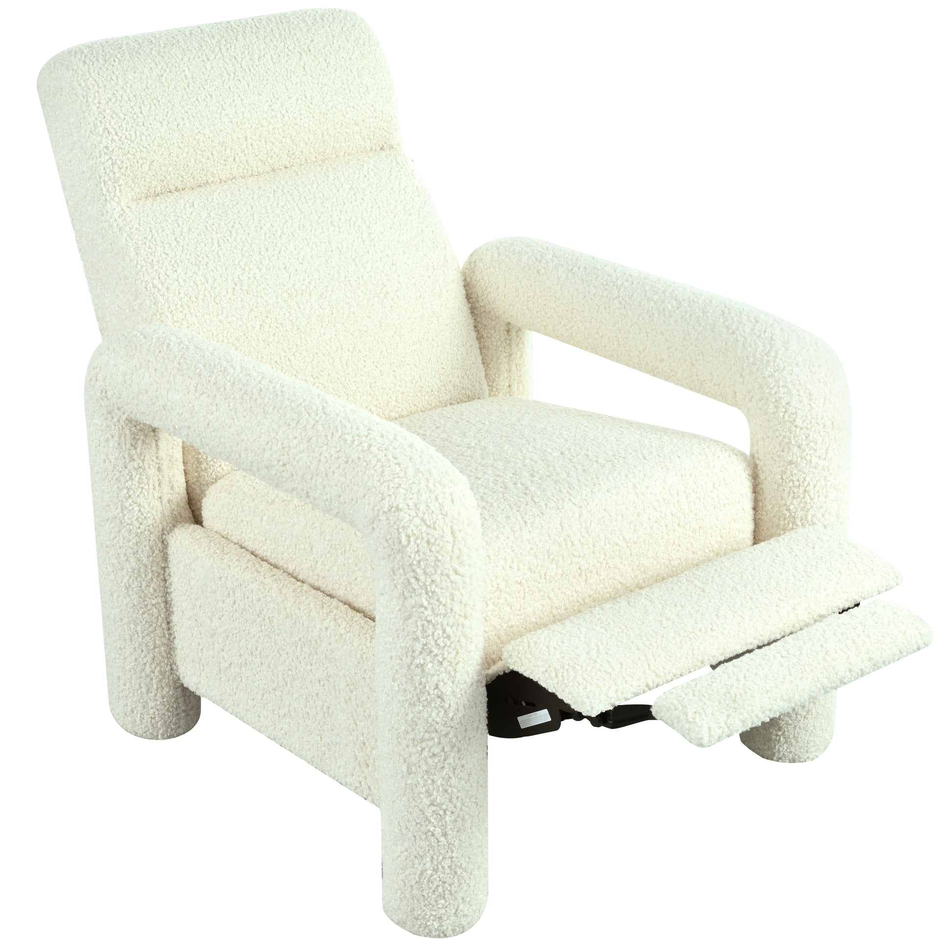 31.25" Push Back Recliner Armchair Upholstered Recliner Chair Single Sofa With Adjustable Backrest For Living Room, Beige Beige Teddy