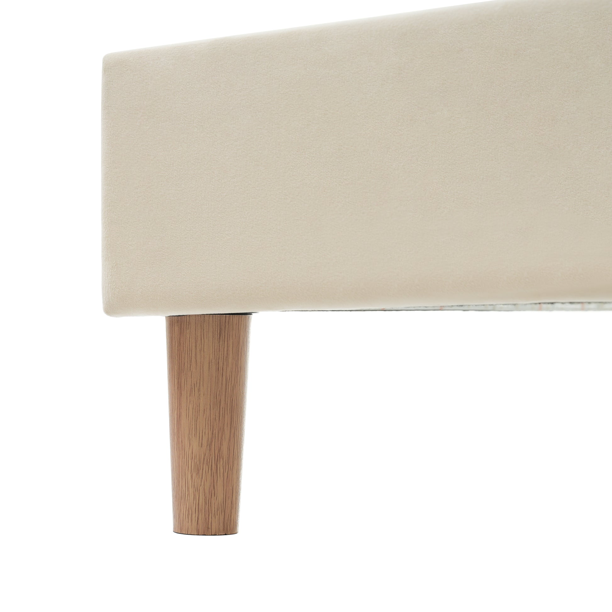 Full Size Velvet Upholstered Smart Led Bed Frame With Adjustable Height Headboard,No Box Spring Needed,Easy Assembly,Beige Box Spring Not Required Full Beige Wood Bedroom Cute,Modern Bed Frame Wood