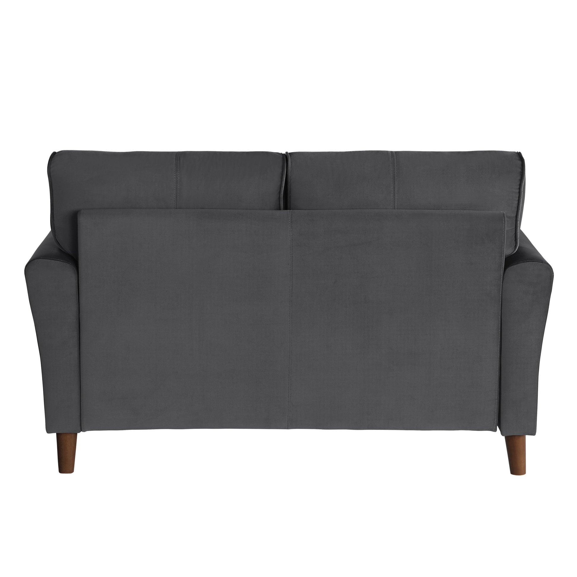 Gray Velvet Upholstery 1Pc Comfort Loveseat Plush Seatbacks Tufted Detail Solid Wood Frame Modern Living Room Furniture Gray Velvet Wood Primary Living Space Modern Flared Arms Solid Wood