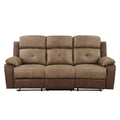 Plush Comfort Sofa Set 2Pc Brown Microfiber Upholstered Tufted Details Reclining Sofa Loveseat Plush Arms Modern Living Room Furniture Brown Microfiber Wood Primary Living Space Contemporary,Modern Pillow Top Arms Plywood,Solid Wood 5 Seat