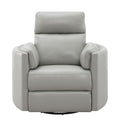 Sagen Glider Recliner W Swivel, Gray Leather Aire Lv01880 Gray Leather
