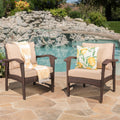 Honolulu Brown Club Chair 2 Brown Tan Pe Rattan Iron Waterproof Fabric