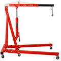 2 Ton Folding Engine Hoist Cherry Picker Shop Crane Hoist Lift, Heavy Duty Steel With 6 Iron Caster Wheels Red Red Steel