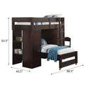 Wenge Twin Over Twin Loft Bed With Built In Desk, Wardrobe And Chair Wenge Bedroom Wood