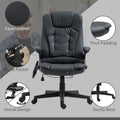 Homcom High Back Vibration Massage Chair, Heating Office Chair, Black Black Pu Leather