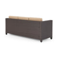 Puerta 3Seater Brown Beige Pe Rattan Iron