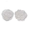 S 2 White Rose Hanging Wall Accents White Resin