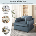 Oversized Accent Chair Comfortable Armrest Cushions, Versatile Neutral Style, Elegant Design, Durable Frame Blue Blue Polyester