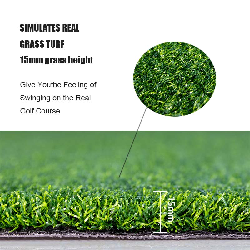 Golf Hitting Mats 3.8'X5' Artificial Turf Training Mat For Indoor Outdoor Swing Practice Green Plastic