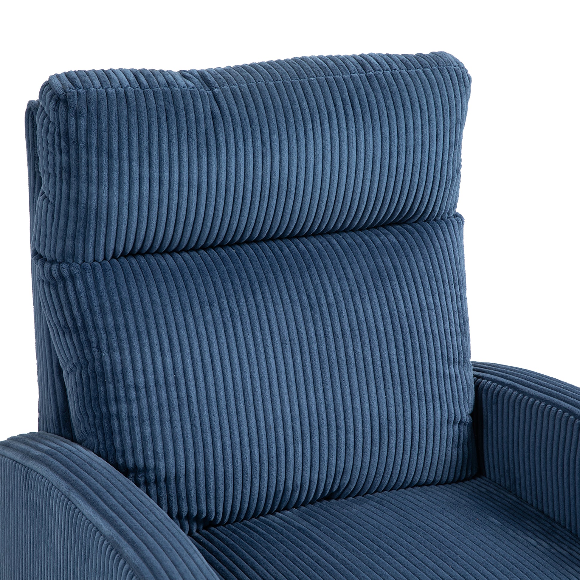 Jiada Upholstered Swivel Glider.Flannel Fabric.Rocking Chair For Nursery In Navy Blue.Modern Style One Left Bag Navy Blue Primary Living Space Foam Fabric Metal
