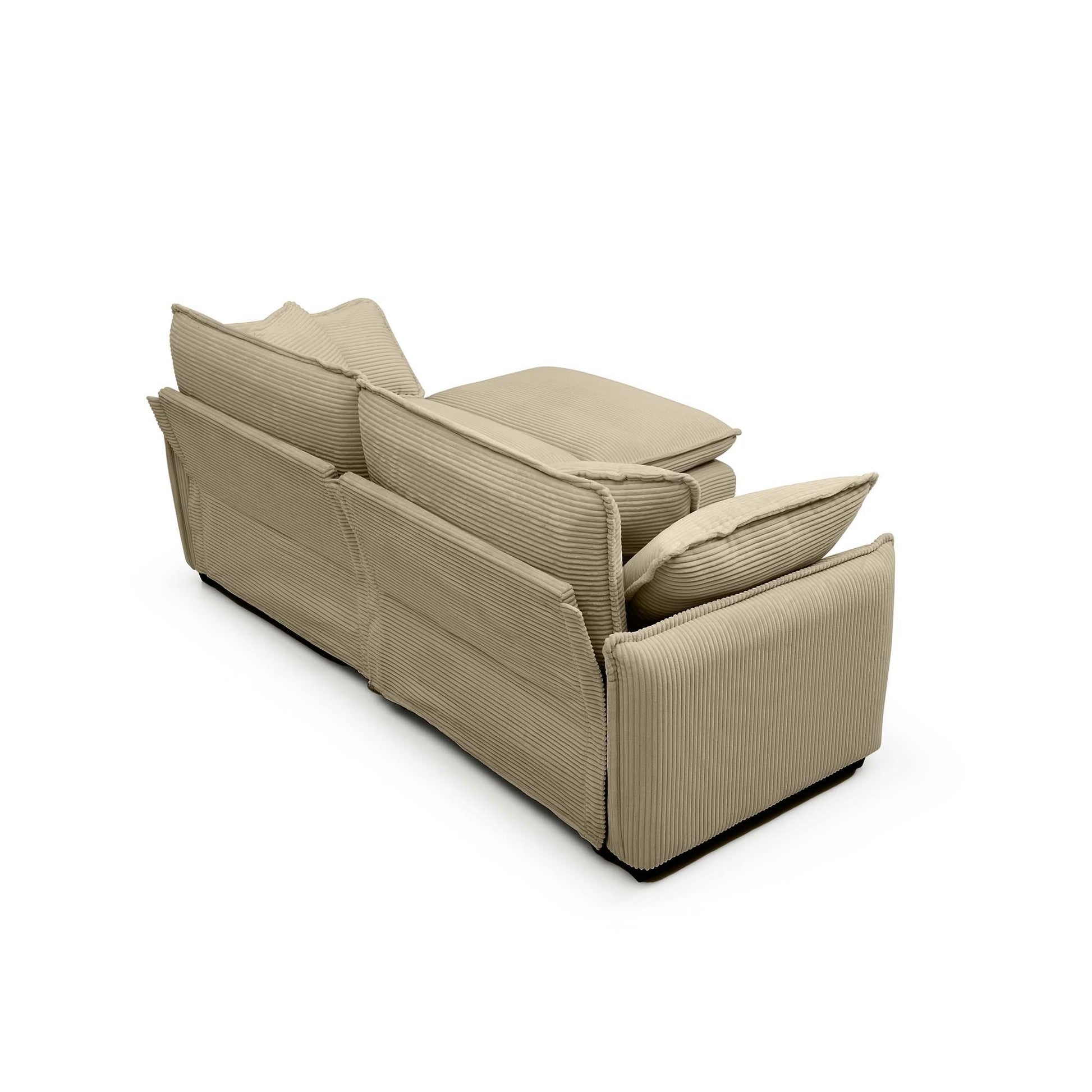 Two Seater Sofa With One Footrest, L Shaped 2 Seater Sofa With Ottoman For Small Living Spaces,Tan Corduroy Tan Corduroy 2 Seat