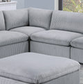 Dark Gray Color 6Pc Modular Sectional Set Corduroy Upholstery Couch 3X Corner Wedge 2X Armless Chairs 1X Ottoman Living Room Furniture Dark Gray Primary Living Space Cushion Back Contemporary,Modern