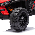 24V Kids Ride On Utv,Electric Toy For Kids W Parents Remote Control,Four Wheel Suspension,Low Start,Adjustable Speed,Multimedia Player,Early Education,Bluetooth,Rear Storage Space For Kids Aged 3 . Red 50 99 Lbs Polypropylene