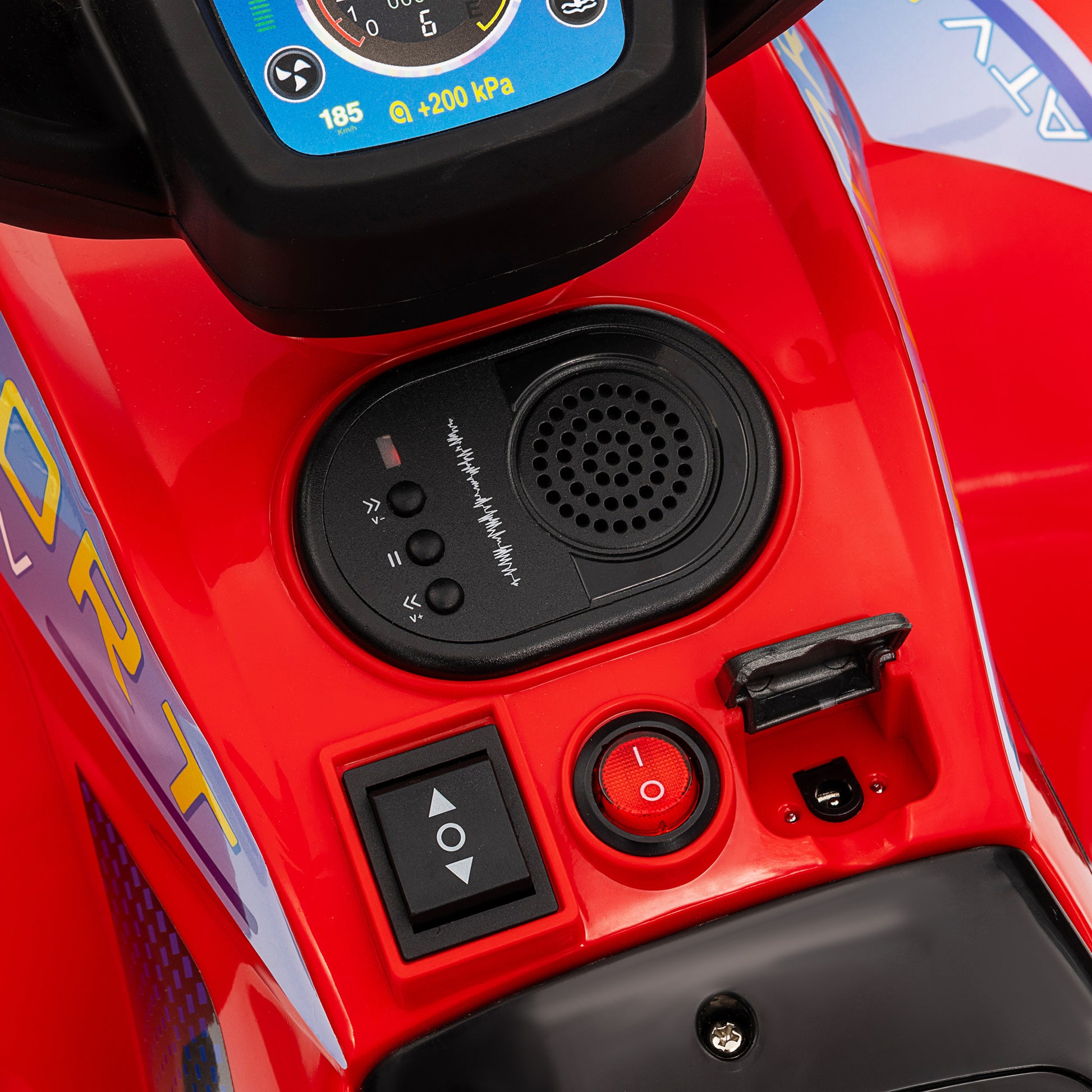 Qaba Kids Atv Quad, 6V Ride On Toy With 1.6Mph Max Speed, Rechargeable Battery, 4 Wheeler Battery Powered With Lights, Forward & Reverse For Toddlers, Red Red Polypropylene