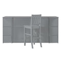 Full Size Murphy Bed With Drawers, Cabinets And Usb Ports,Gray Full Gray Mdf Lvl