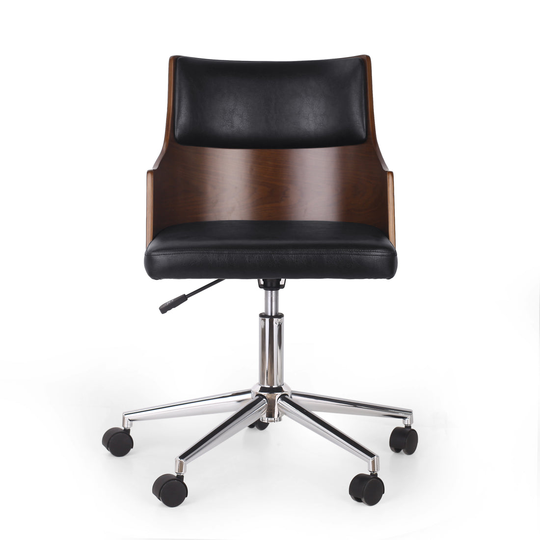 Office Chair Black Dark Walnut Pu