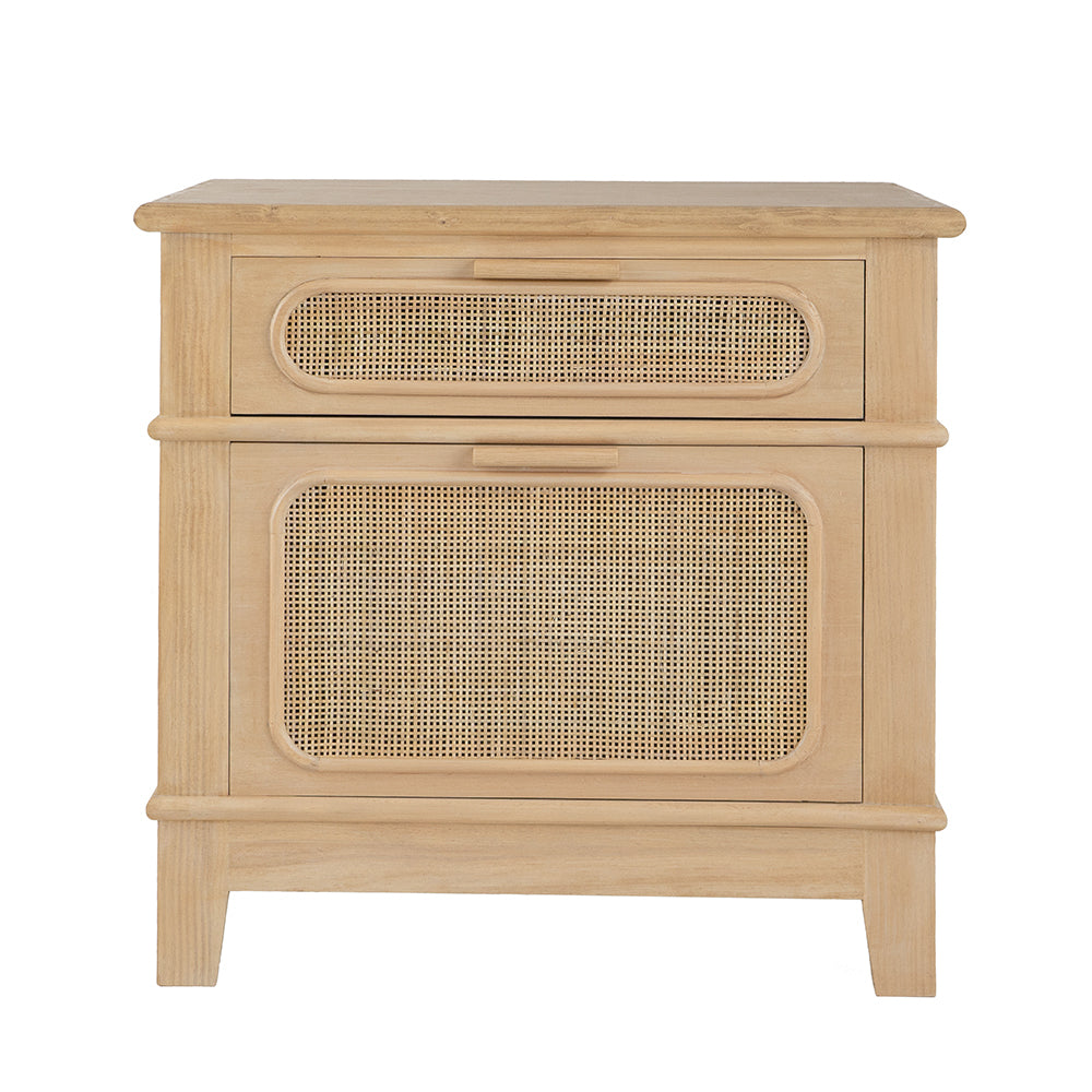 27.5X18X26" Bedside Table Brown Mdf