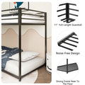 Adam Twin Over Twin Metal Bunk, Black Twin Box Spring Not Required Black Bedroom Bed Frame Metal Metal