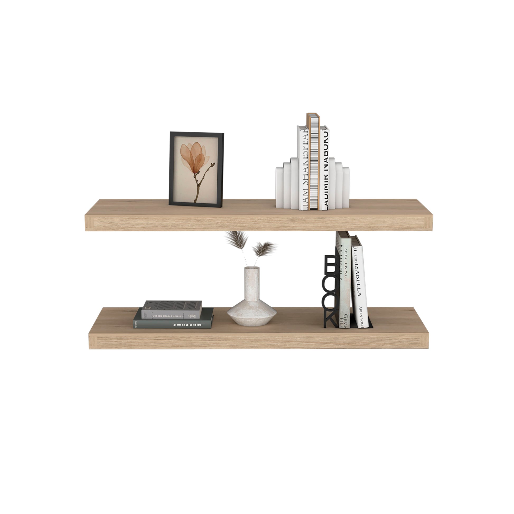 Ecco 31.5" Wide Floating Shelves Set Of 2, Shelves For Wall Decor For Bedroom, Bathroom Storage Shelves, Book Shelves For Living Room Light Pine 2 Or Less Old Pine Horizontal Primary Living Space