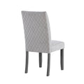 Jasmine Dining Chair Kit Of 2 Geometric Grey Dining Room Foam Wipe Clean Rectangular Casual Side Chair Rubberwood Solid Back Set Of 2 Wood Stainless Steel