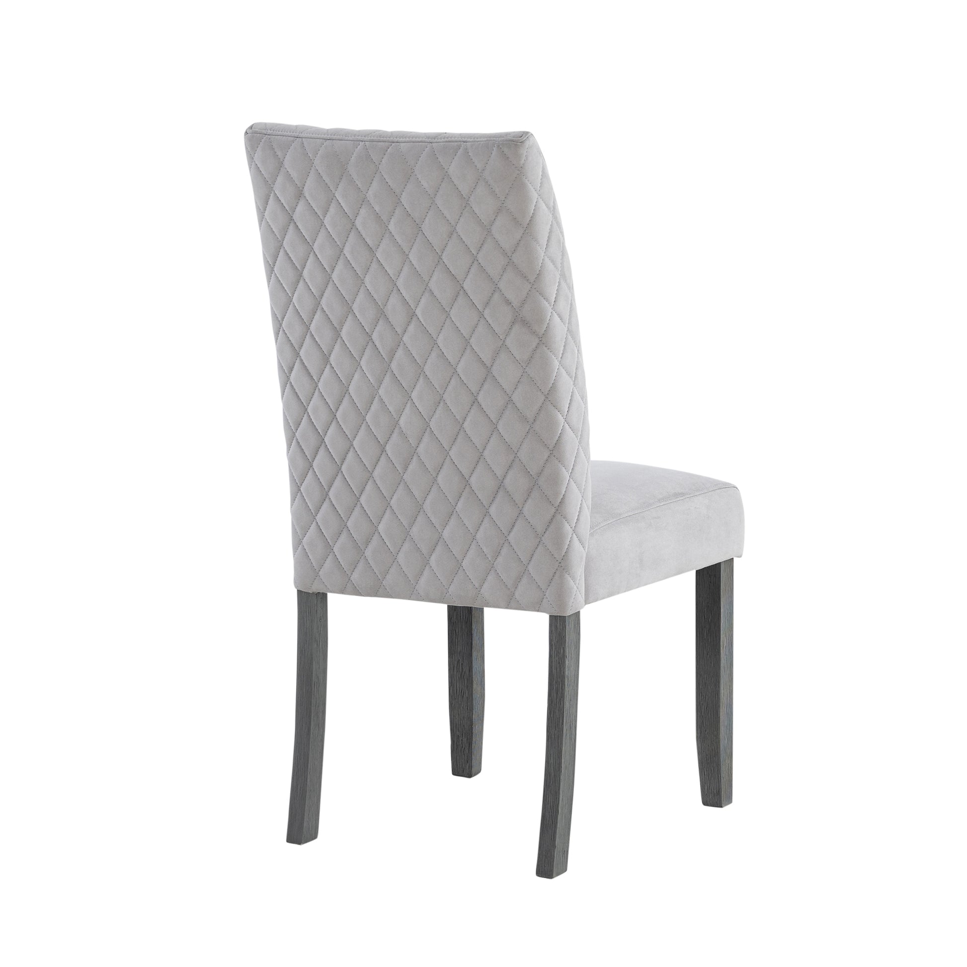 Jasmine Dining Chair Kit Of 2 Geometric Grey Dining Room Foam Wipe Clean Rectangular Casual Side Chair Rubberwood Solid Back Set Of 2 Wood Stainless Steel