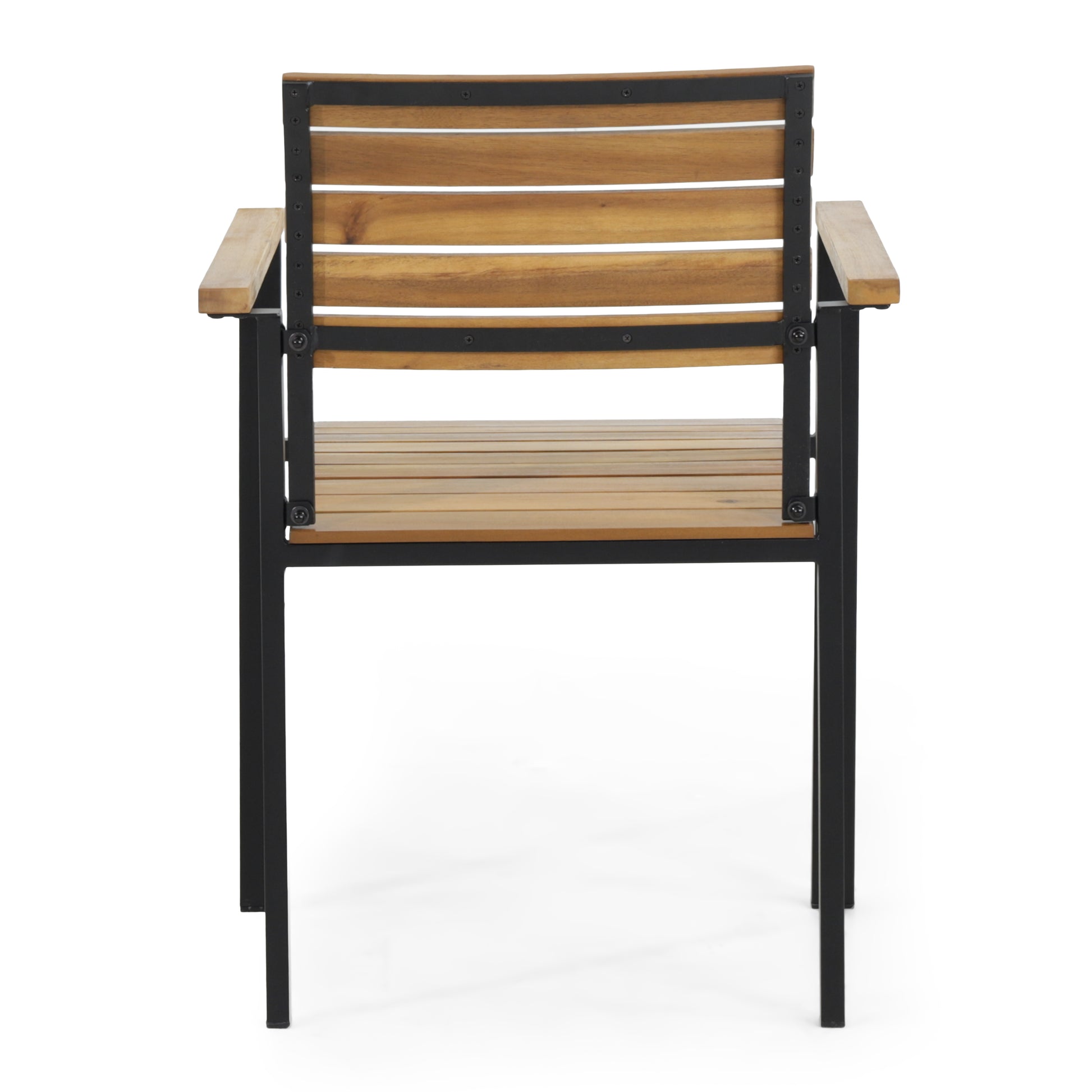 Laris Wood And Metal Chair Teak Black Acacia Wood