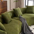 4 Seater Green Sofa With Chenille Fabric, 30D ,60 Hardness Full Sponge,4 Pillow For Living Room, Home Furniture Sleeper Sectional Sofa For Apartment Green Chenille Primary Living Space Medium Firm