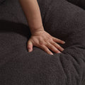 Cloud Style Sofa, Teddy Velvet Fabric, Comfy Padded Cloud Couch For Living Room, Apartment Dark Gray Light Brown Velvet Wood Primary Living Space Modern Polyester 2 Seat