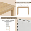 5 Piece Counter Height Dining Set, Classic Elegant Table And 4 Chairs In Natural Wood Wash Natural Wood Wash Solid Wood