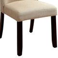 Cimma Contemporary Side Chair Withivory Flax Fabric Set Of 2 Ivory Solid Wood