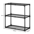 3 Shelf Wire Rack 1Pack Black Steel