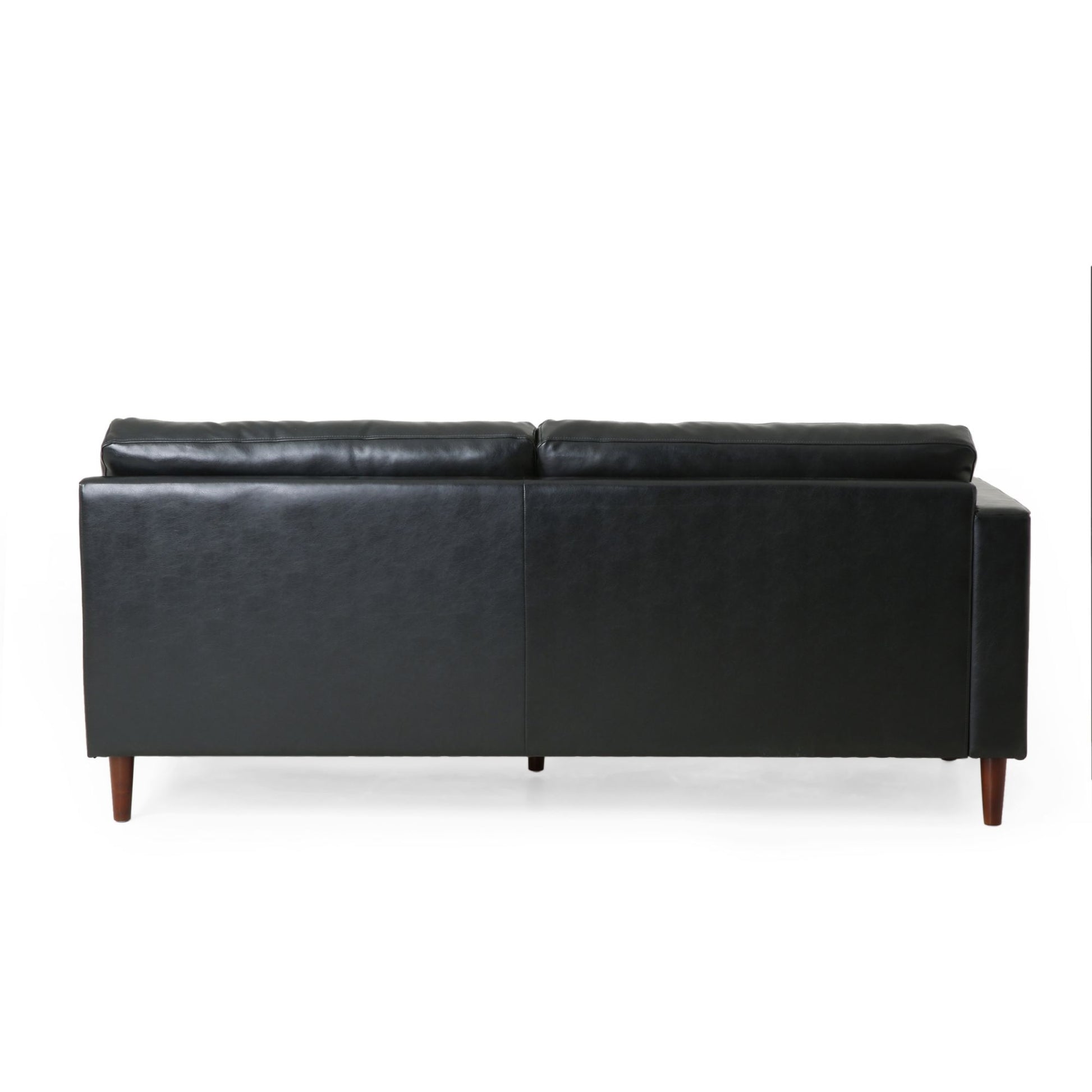 Modern Minimalist 70.75" L Shape Couch With Chaise, 4 Seater Modular Sectional Sofa, Convertible Upholstered Couches For Living Room Bedroom Modern Black, Pu Black Wood Primary Living Space Medium Firm Loose Back Medium Duty Art