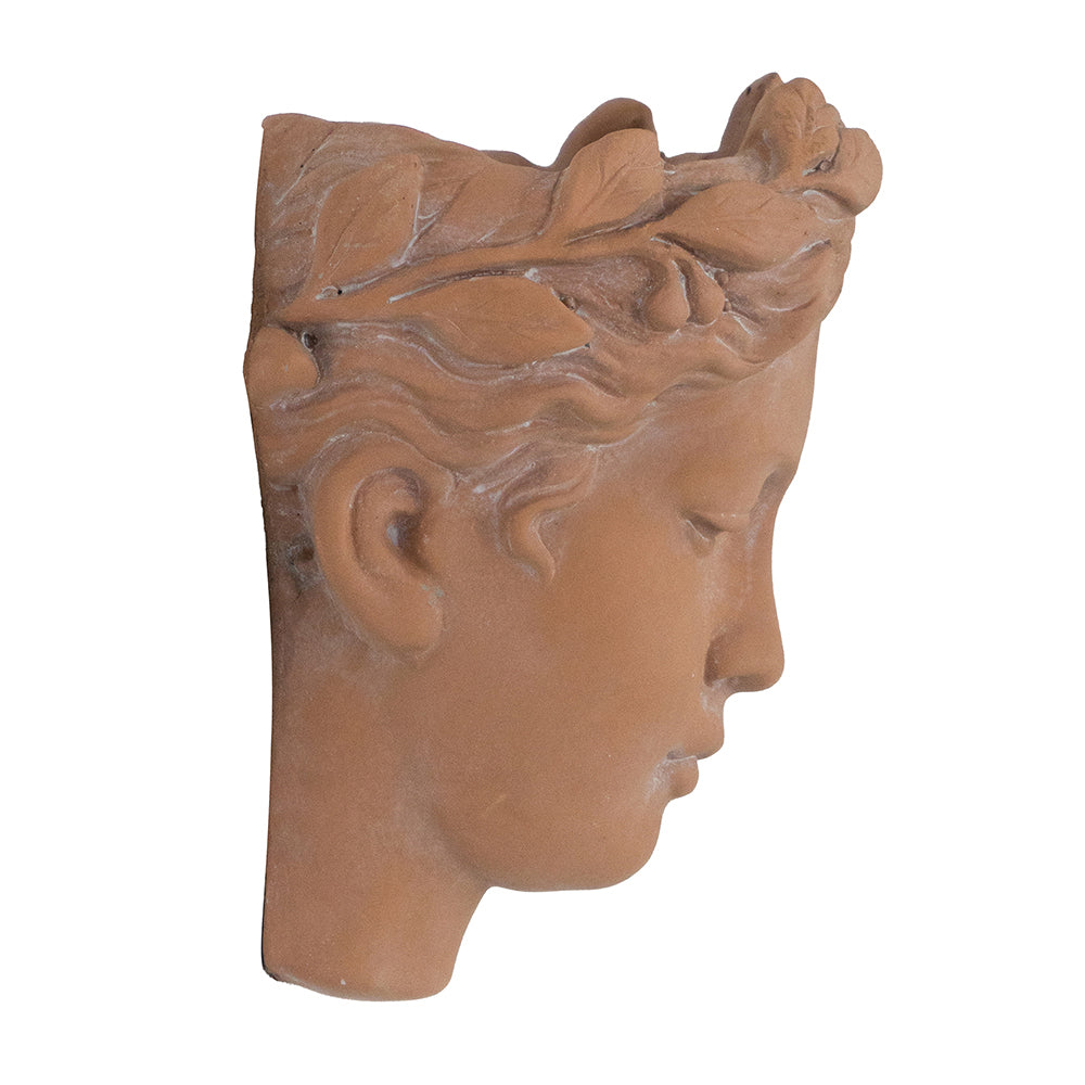 7X5.5X9" Visage Head Bust Planter, Brown Home Wall Planter Brown Garden & Outdoor Cement