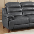 Dream Power Headrest Zero Gravity Reclining Sofa Steel Gray Memory Foam Genuine Leather 3 Seat